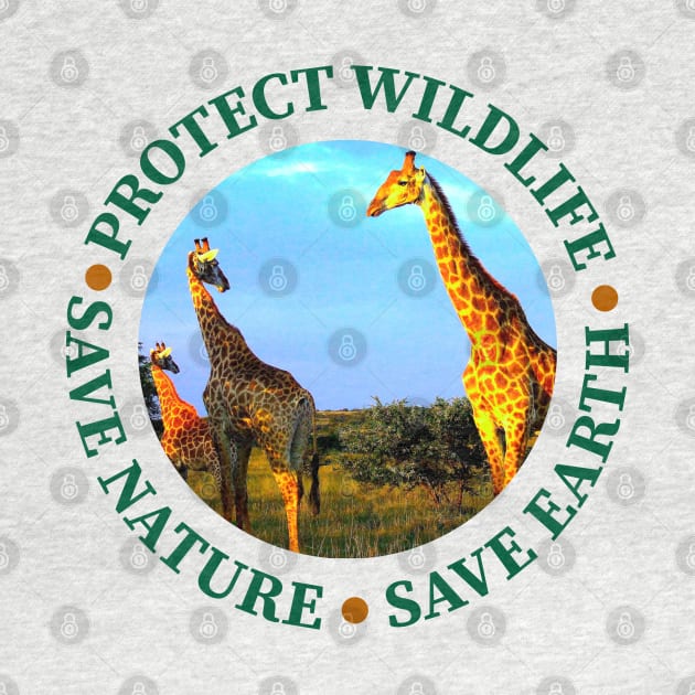 Wildlife Conservation Earth Day Giraffes by PathblazerStudios